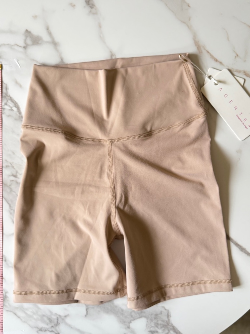 Agent84 Biker Shorts in Tan